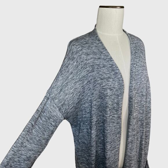 Pure Jill Women's Medium Open Front Cardigan Pockets Black White Marled - Picture 3 of 13